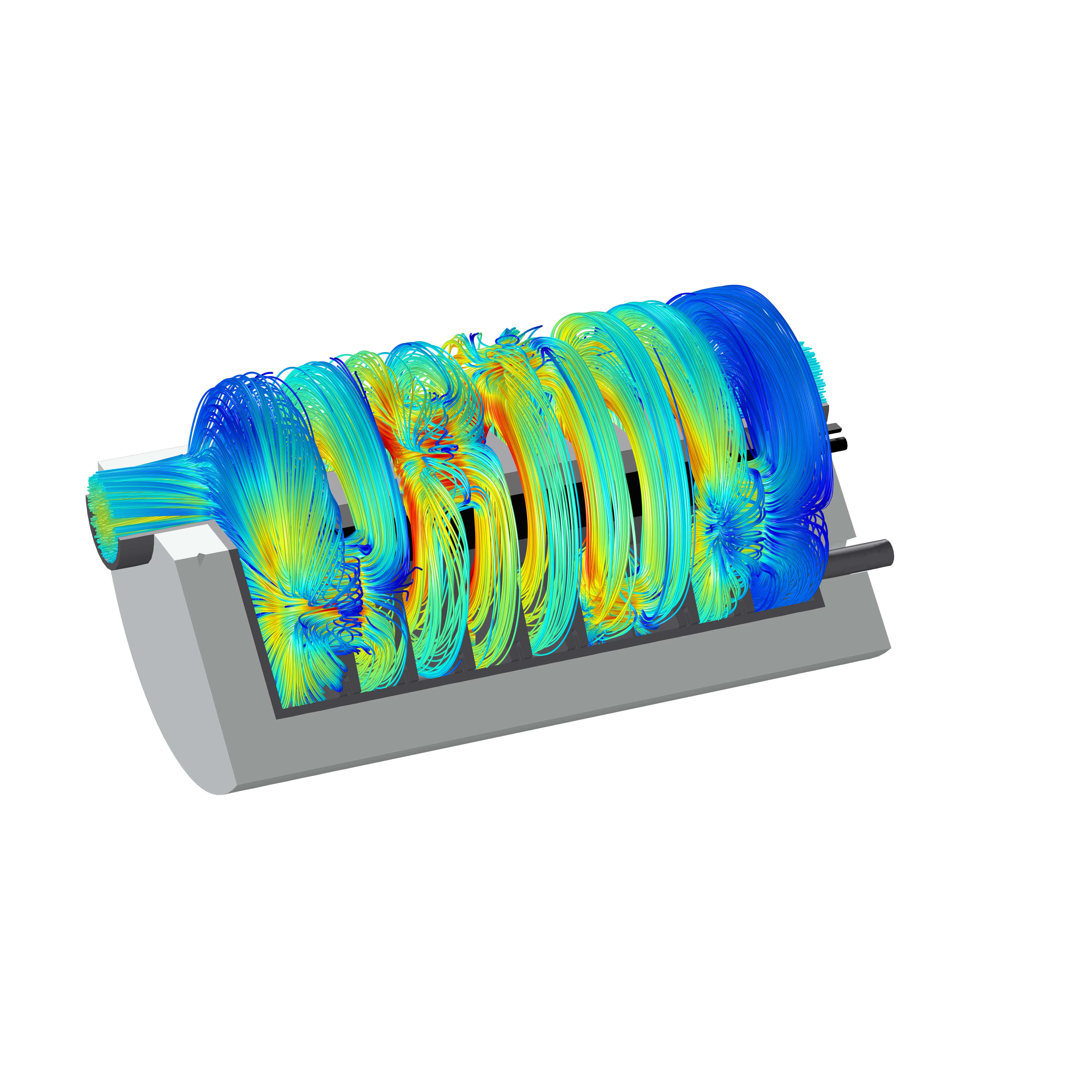 Evaporator Stromlinien Geschwindigkeit